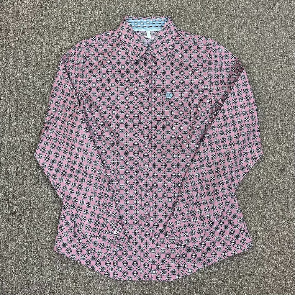 Cinch Women's Long Sleeve Western Button Down Shirt - Pink Print